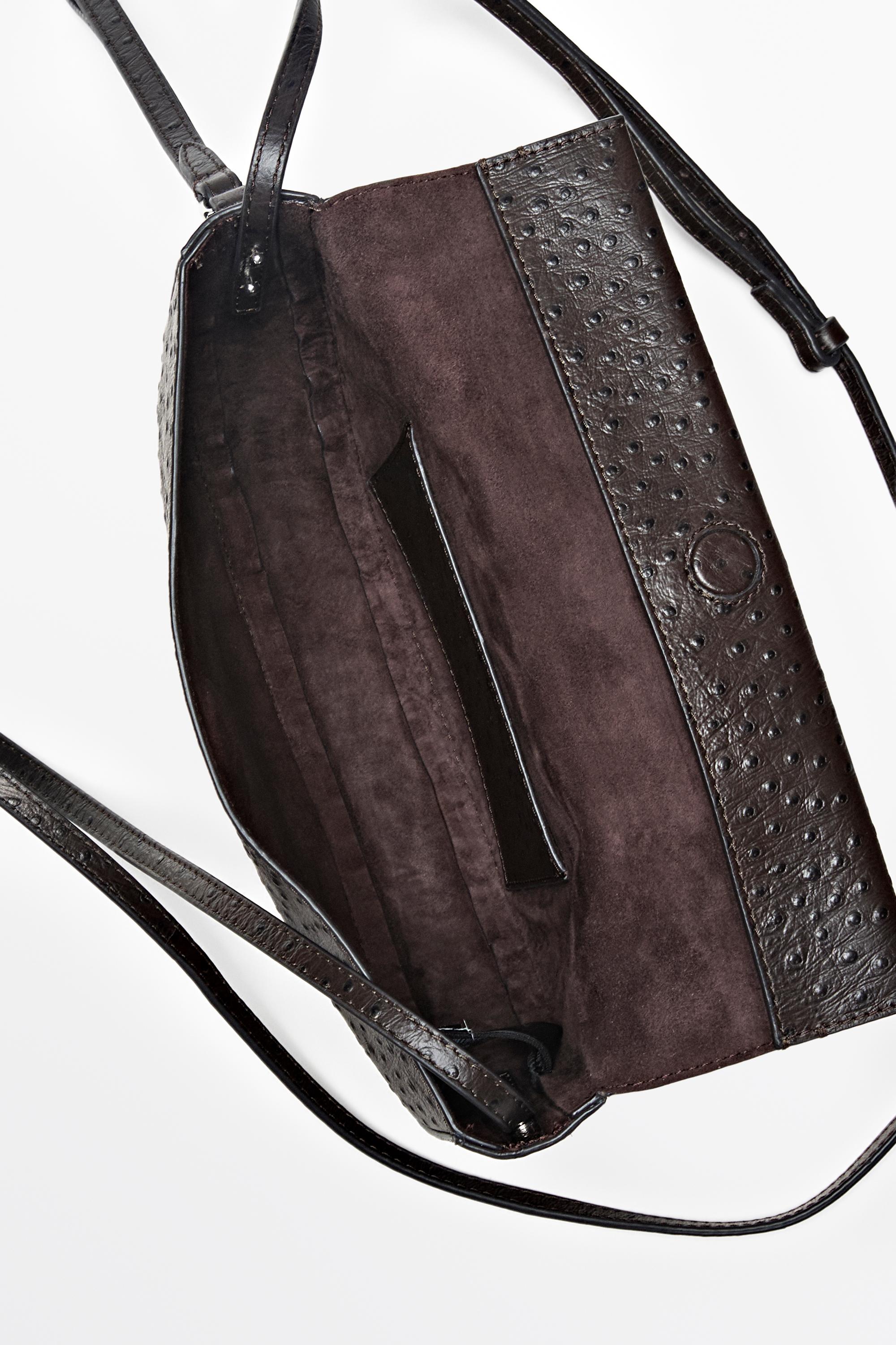 Textured nappa leather crescent handbag