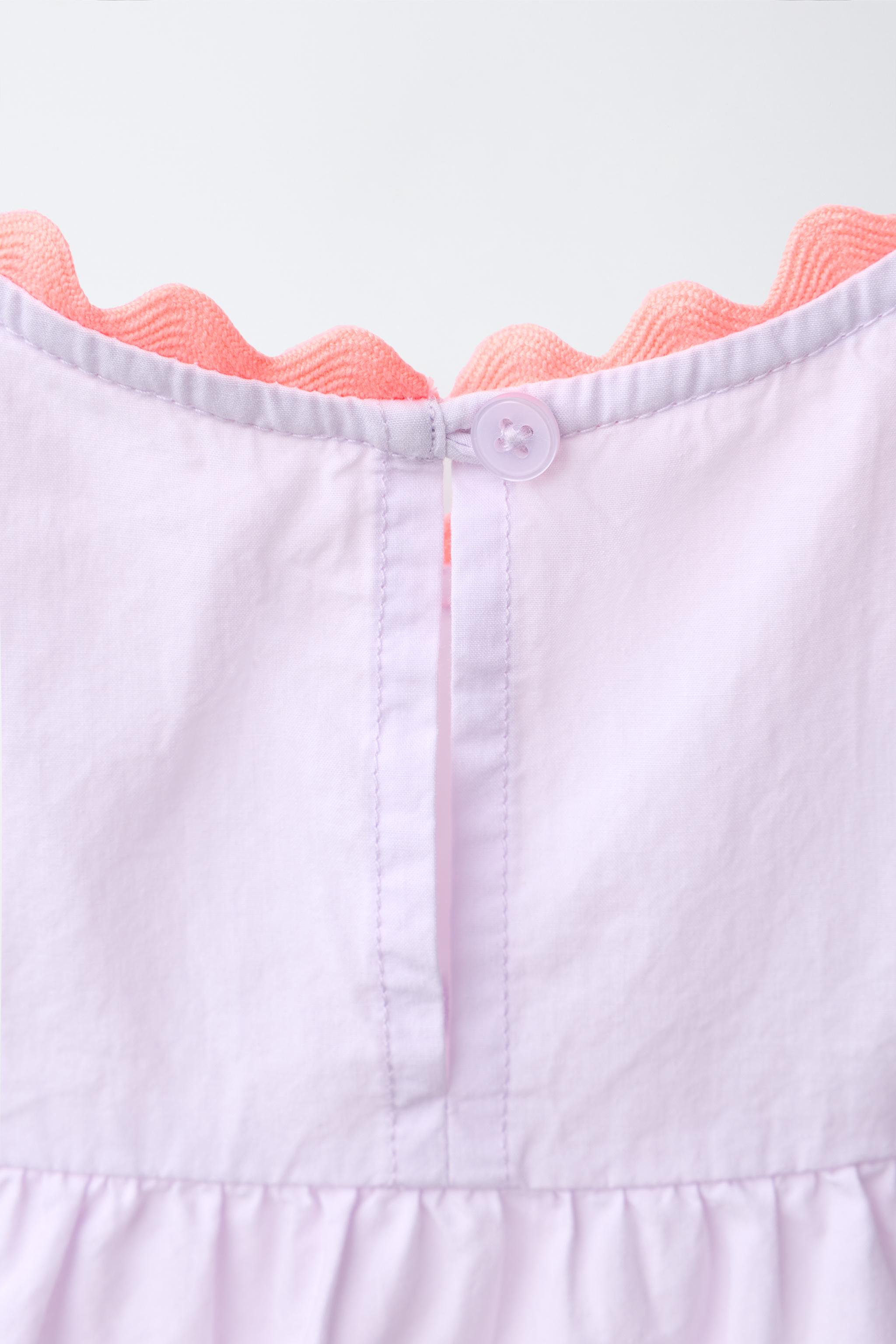 CASA LAWA X ZARA KIDS CONTRAST RUFFLE POPLIN TOP