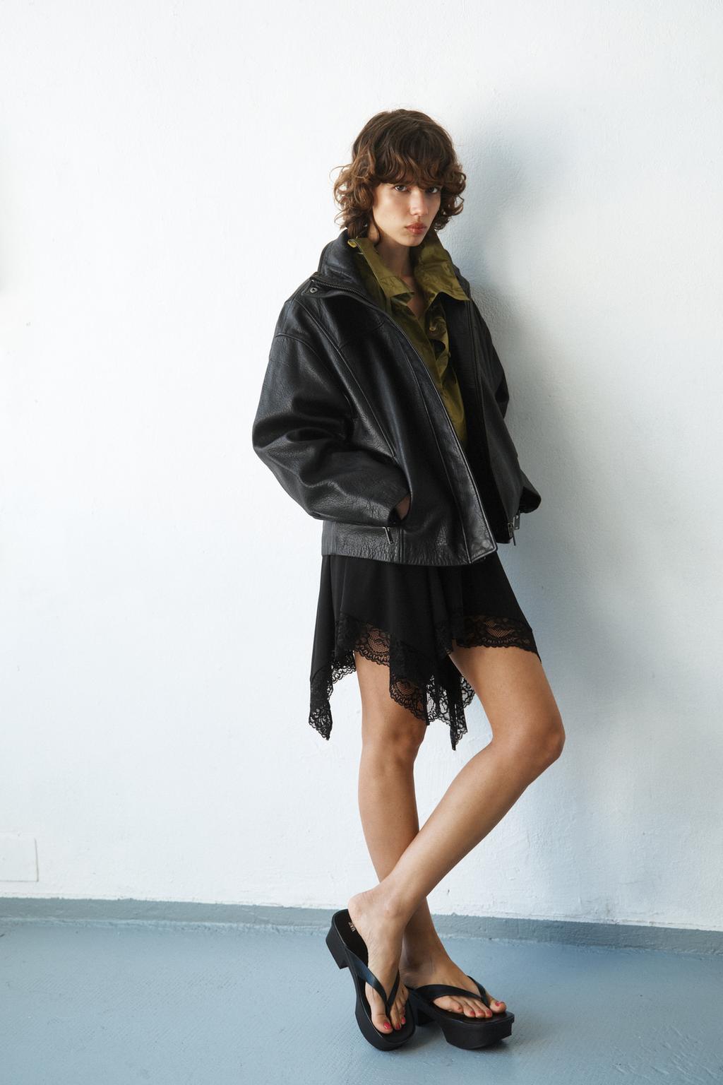 100% LEATHER OVERSIZED JACKET - image 2