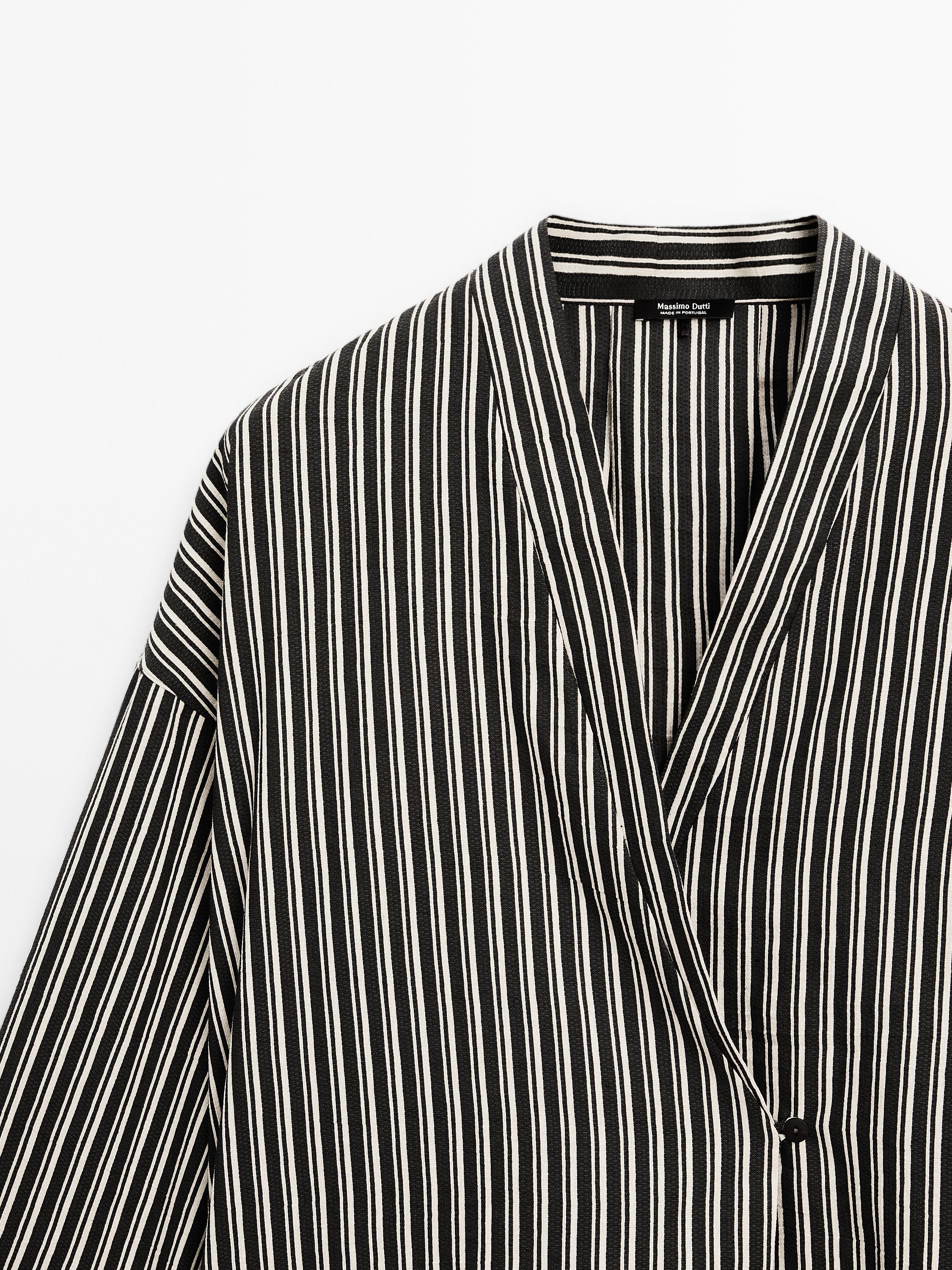 Kimono coton à rayures