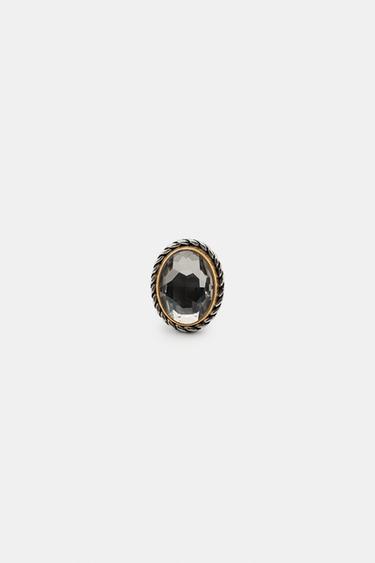 MAXI-RING OVAL MIT SCHMUCKSTEIN - Gold / Silber von Zara