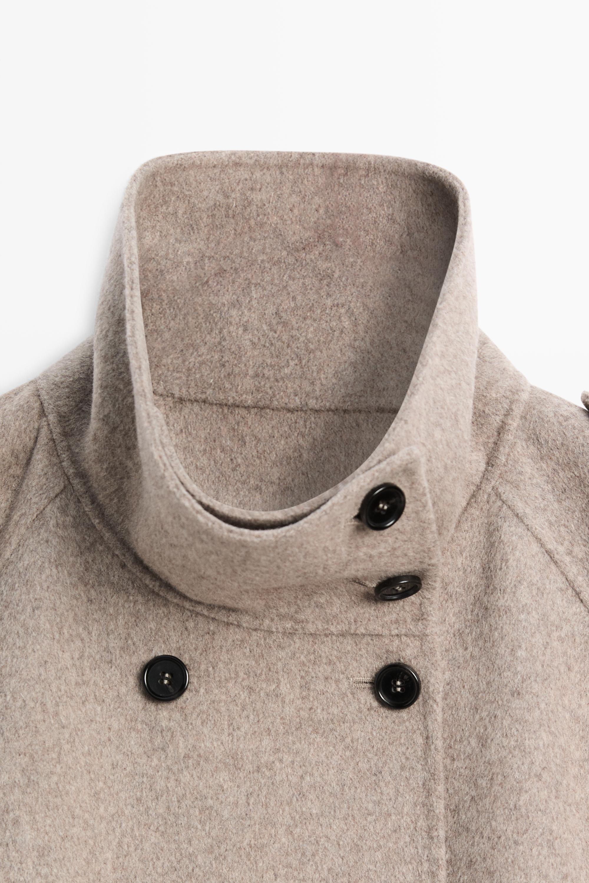 Cropped button detail trench coat