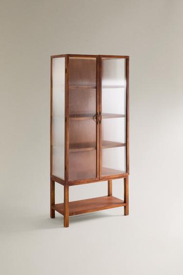 BUFFET BOIS D’ACACIA PORTES VERRE RECYCLABLE - Marron de Zara - Image 1