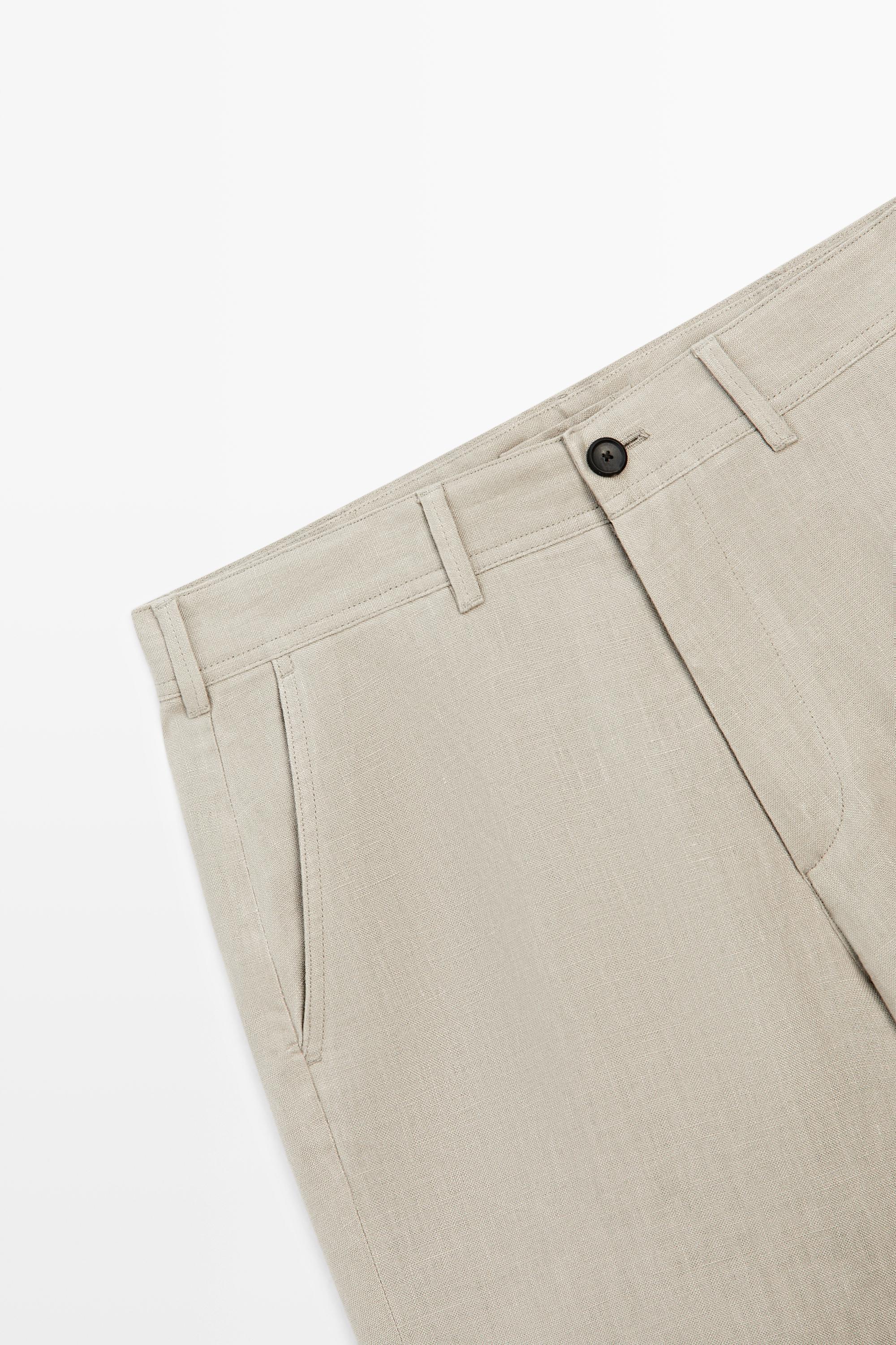 100% linen short Bermuda shorts