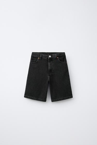 ДЖИНСОВІ ШОРТИ RELAXED BAGGY - Чорний Zara