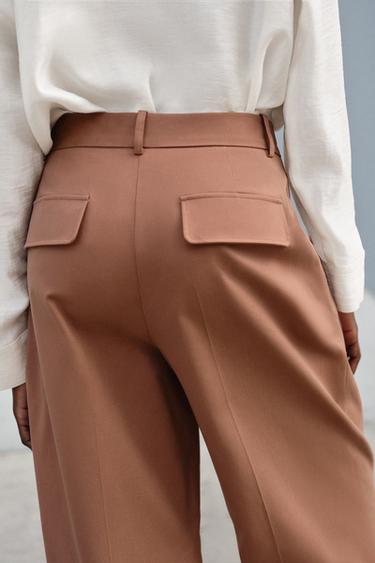STRAIGHT TROUSERS WITH DARTS - Beige-pink by Zara - Image 4