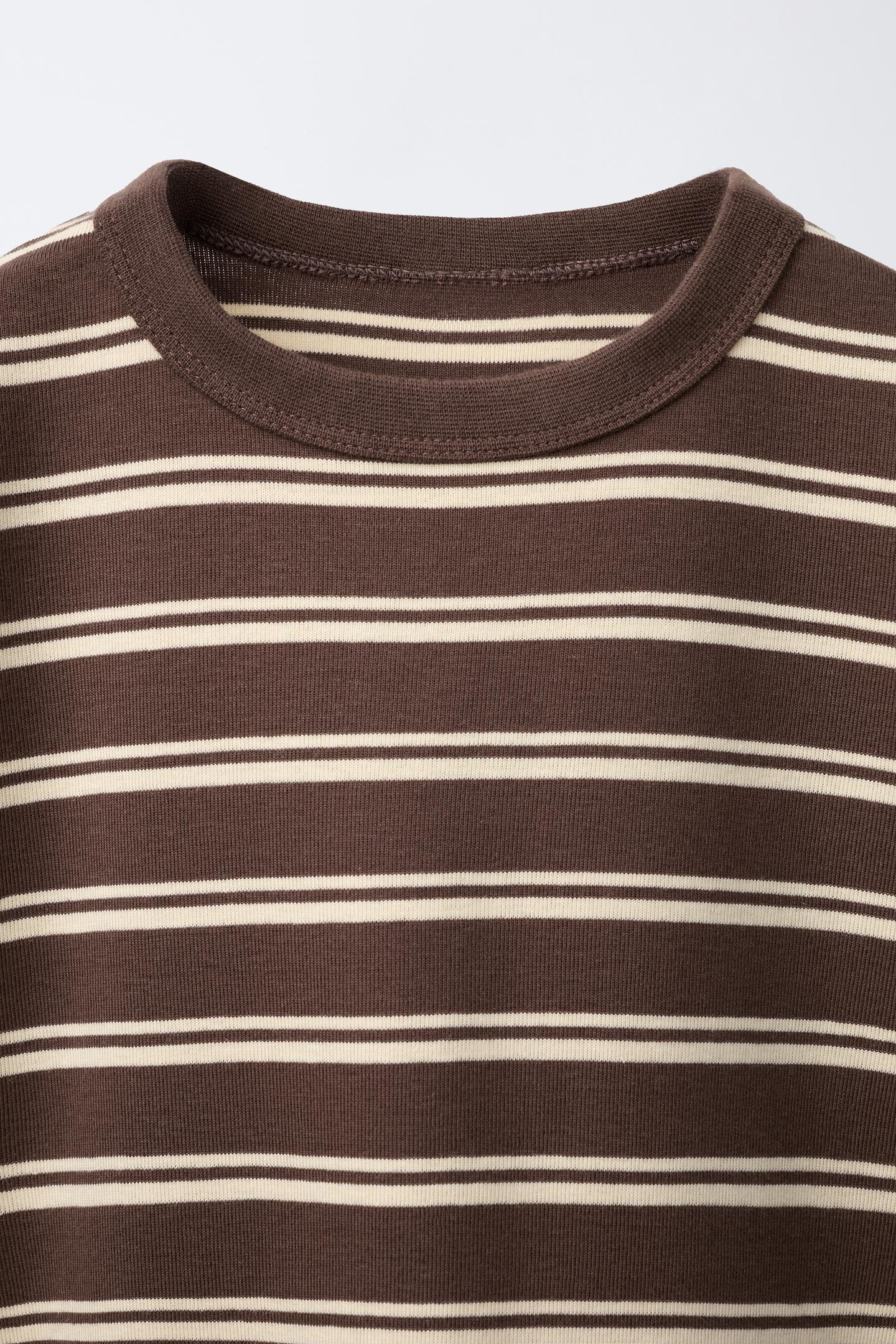 Детская футболка Zara Heavyweight Striped, цвет: Коричневый — фото 3