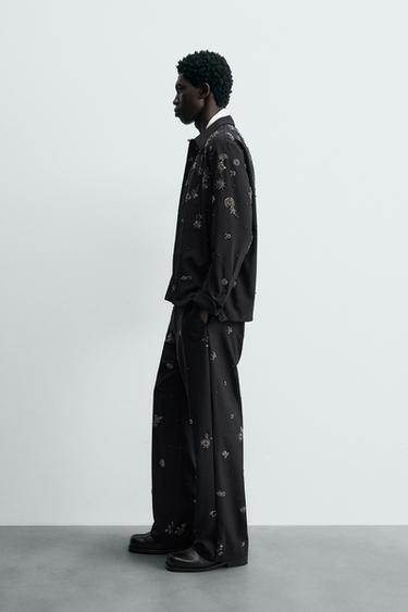 FLOWING SHIRT WITH SEQUINS - Dark navy by Zara - Image 3