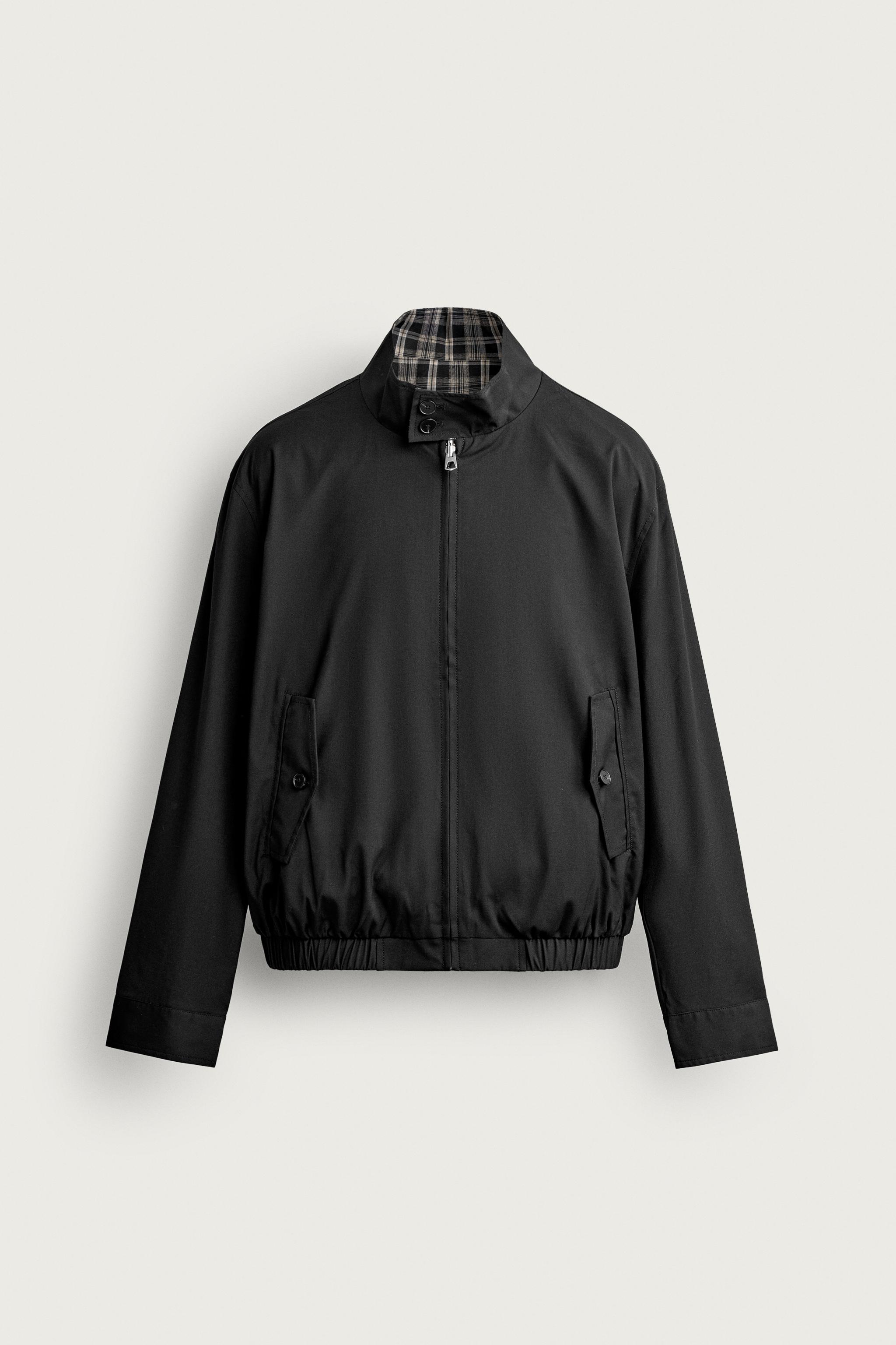 REVERSIBLE PLAID JACKET — Black