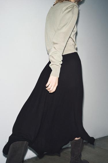 BUTTON DETAIL KNIT SWEATER - Beige by Zara - Image 3