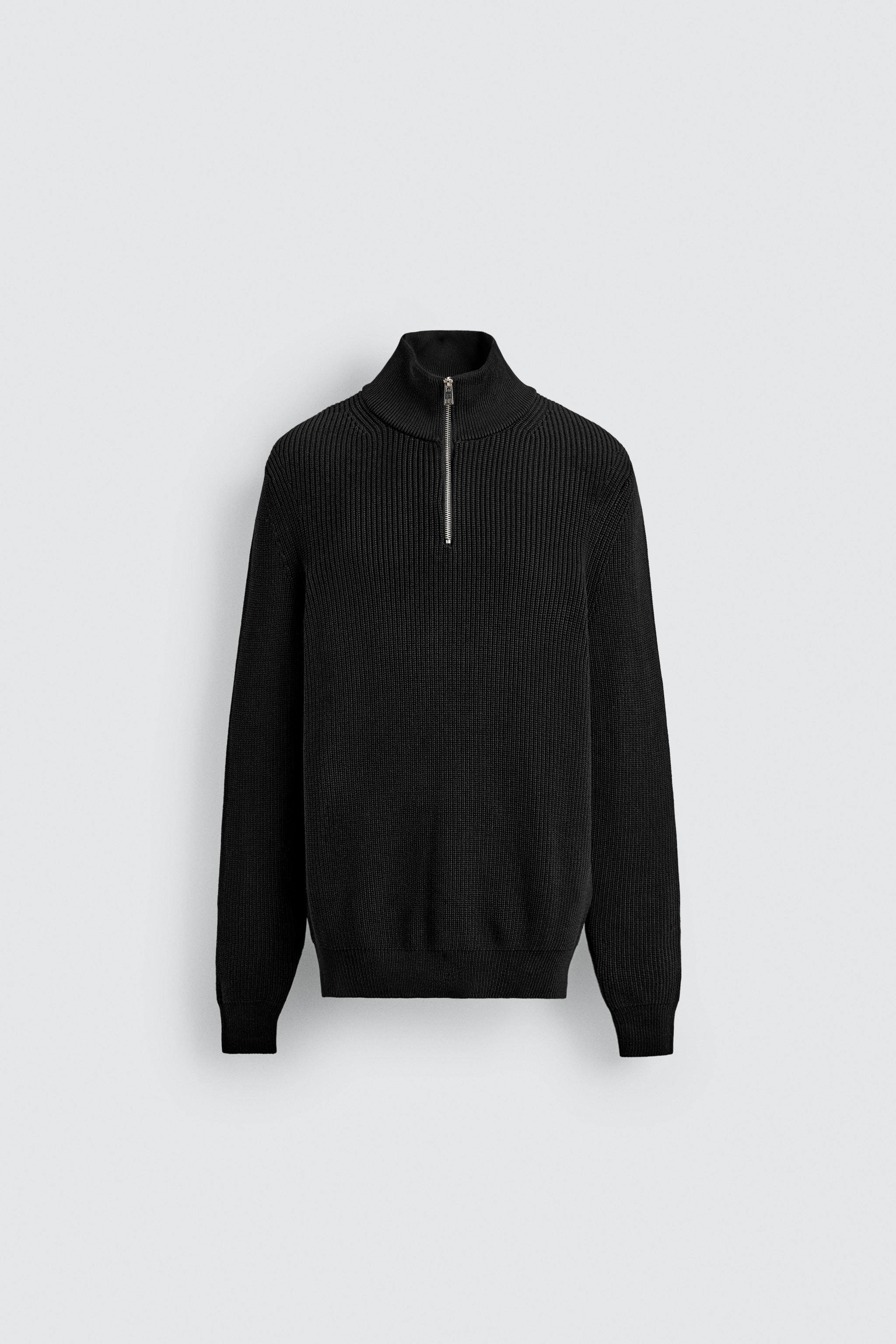 PURL KNIT QUARTER-ZIP JUMPER