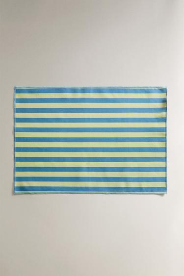 Zara RESIN-COATED STRIPED PLACEMAT - Bluish - Image 0