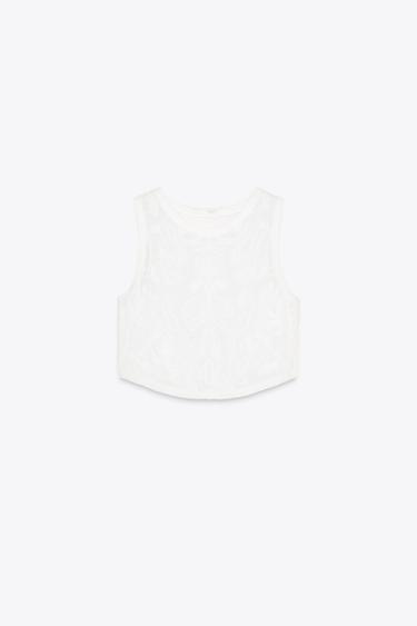 EMBROIDERED TOP - White by Zara - Image 7