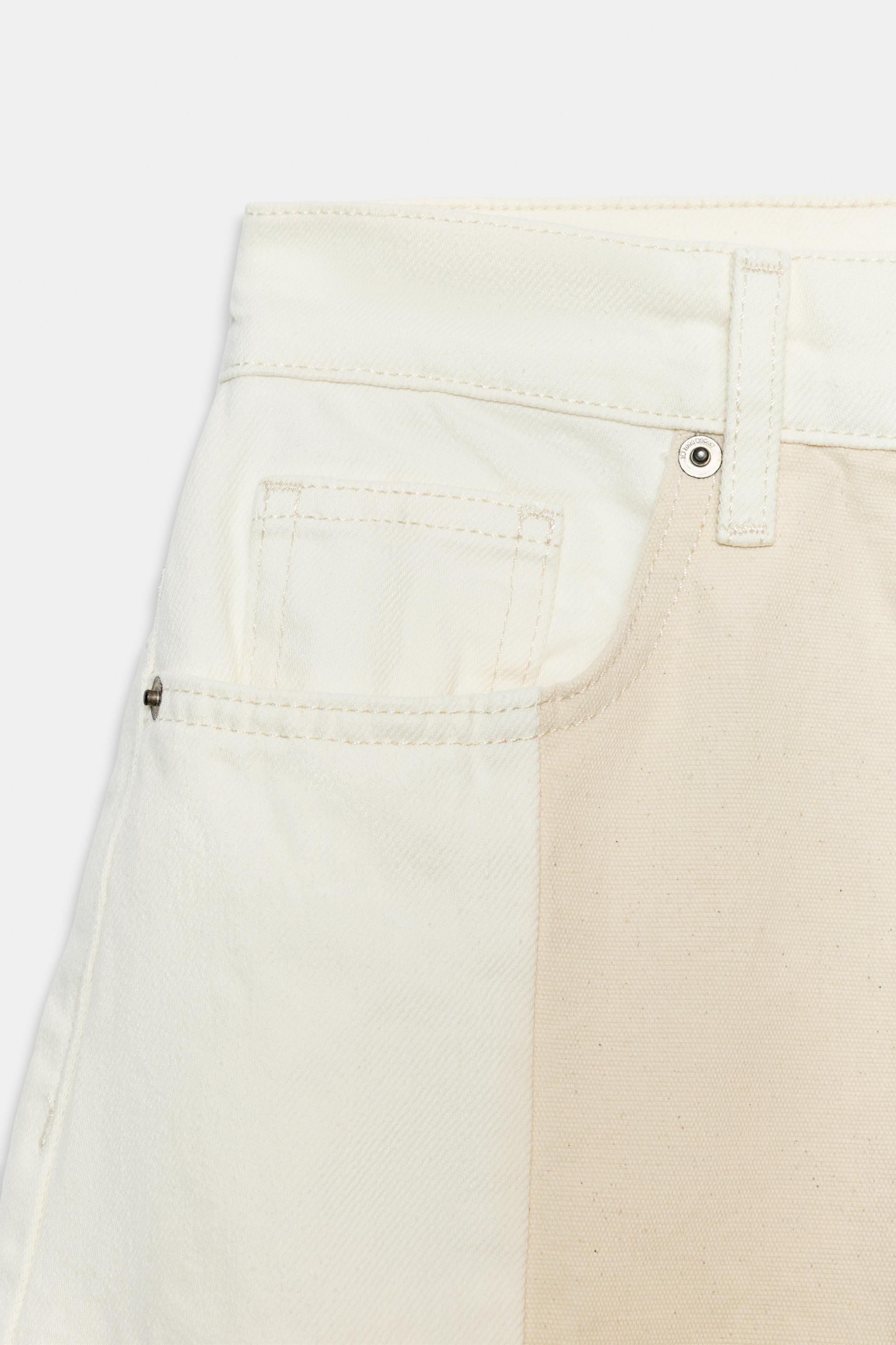 ZW COLLECTION MID-WAIST PATCHWORK BARREL JEANS