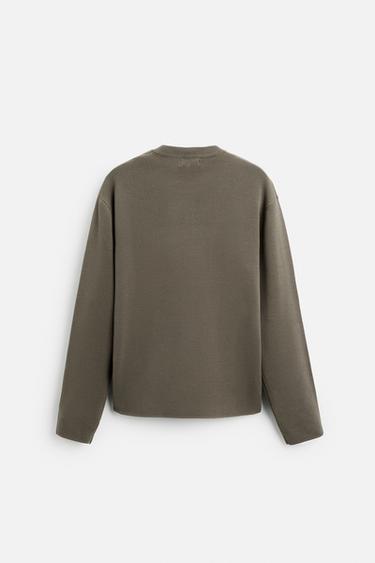 PULL STRUCTURÉ EN MÉLANGE DE COTON - Marron clair de Zara - Image 6