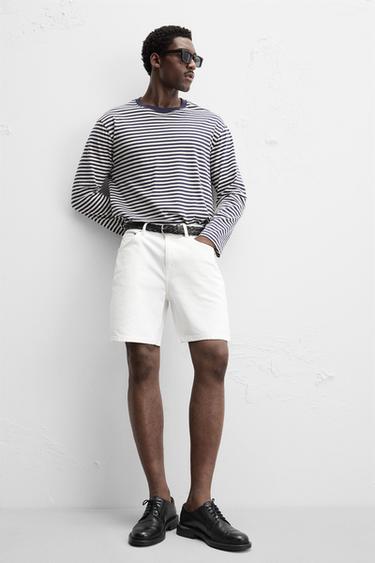 BERMUDA DENIM REGULAR FIT - Blanco de Zara