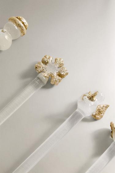 PACK OF SHINY GLASS CHRISTMAS DESSERT SPOONS (PACK OF 6) - 990 by Zara - Image 1