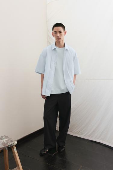 Zara 反面效果科技襯衫 - 天藍色