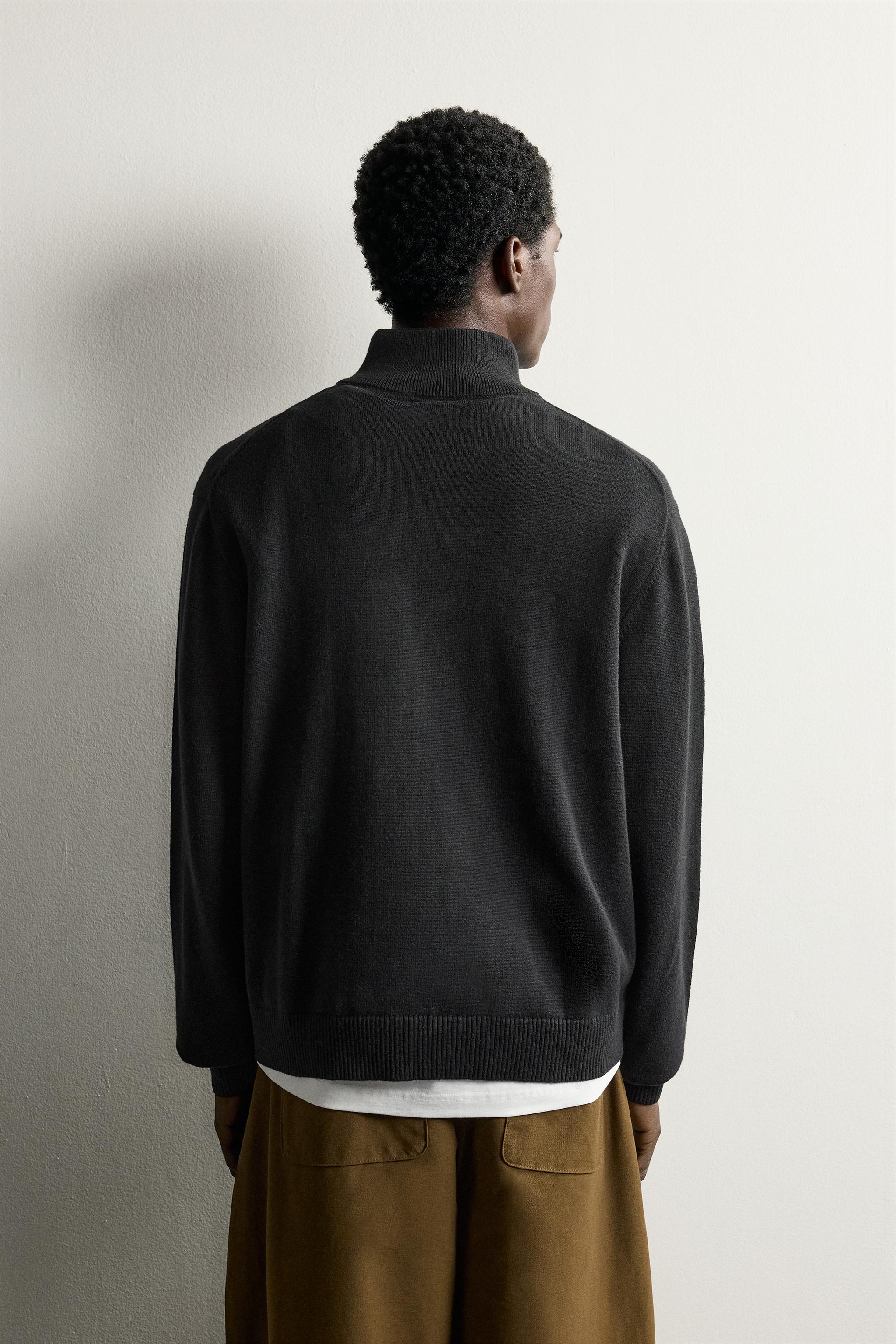 PULL COL ZIPPÉ COTON - LAINE
