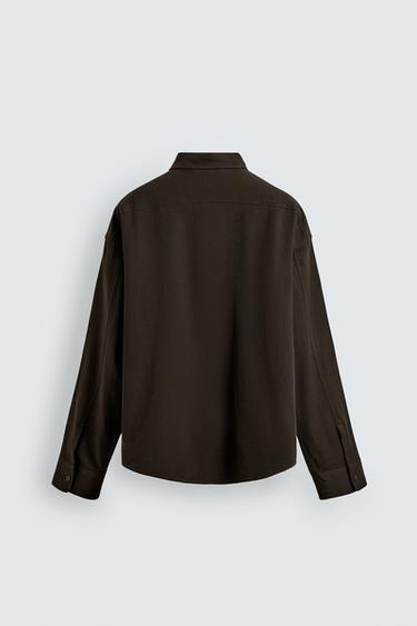 CHEMISE FLUIDE COUPE DÉCONTRACTÉE - Marron foncé de Zara - Image 7
