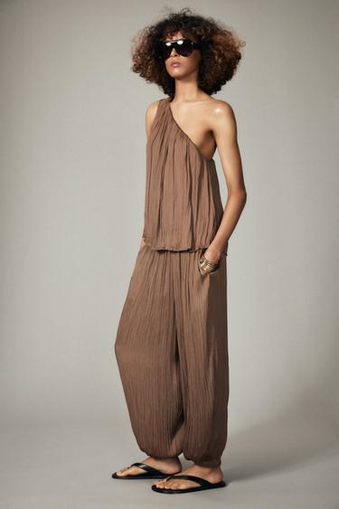 PANTALÓN BOMBACHO EFECTO ARRUGADO ZW COLLECTION - Toffe de Zara - Imagen 0