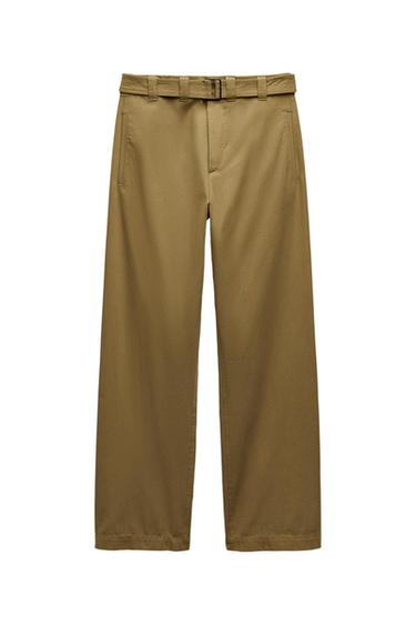 ZW COLLECTION BELTED WIDE-LEG TROUSERS