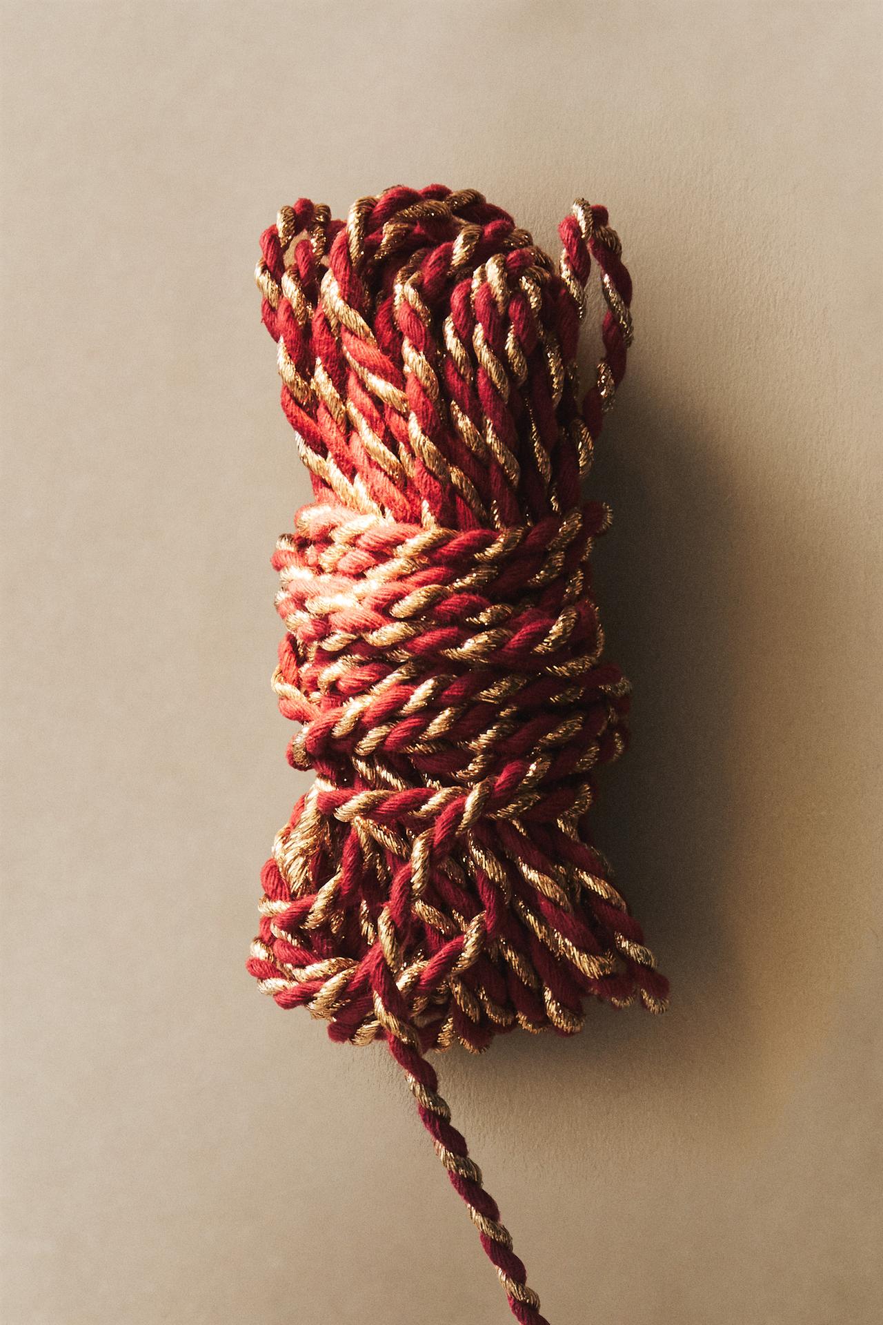 BRAIDED CHRISTMAS CORD — Multicolored