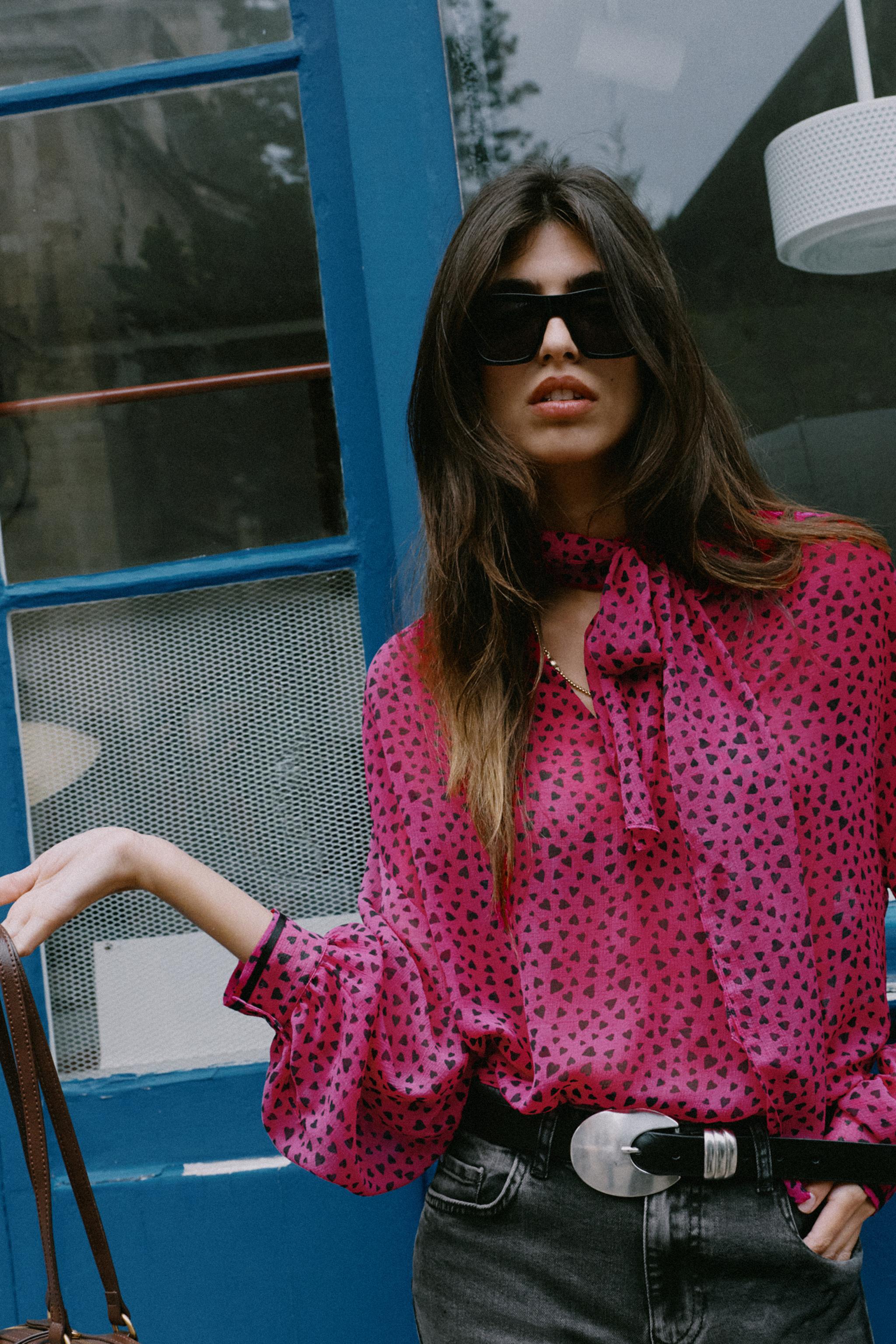 BLOUSE À IMPRIMÉ CŒURS