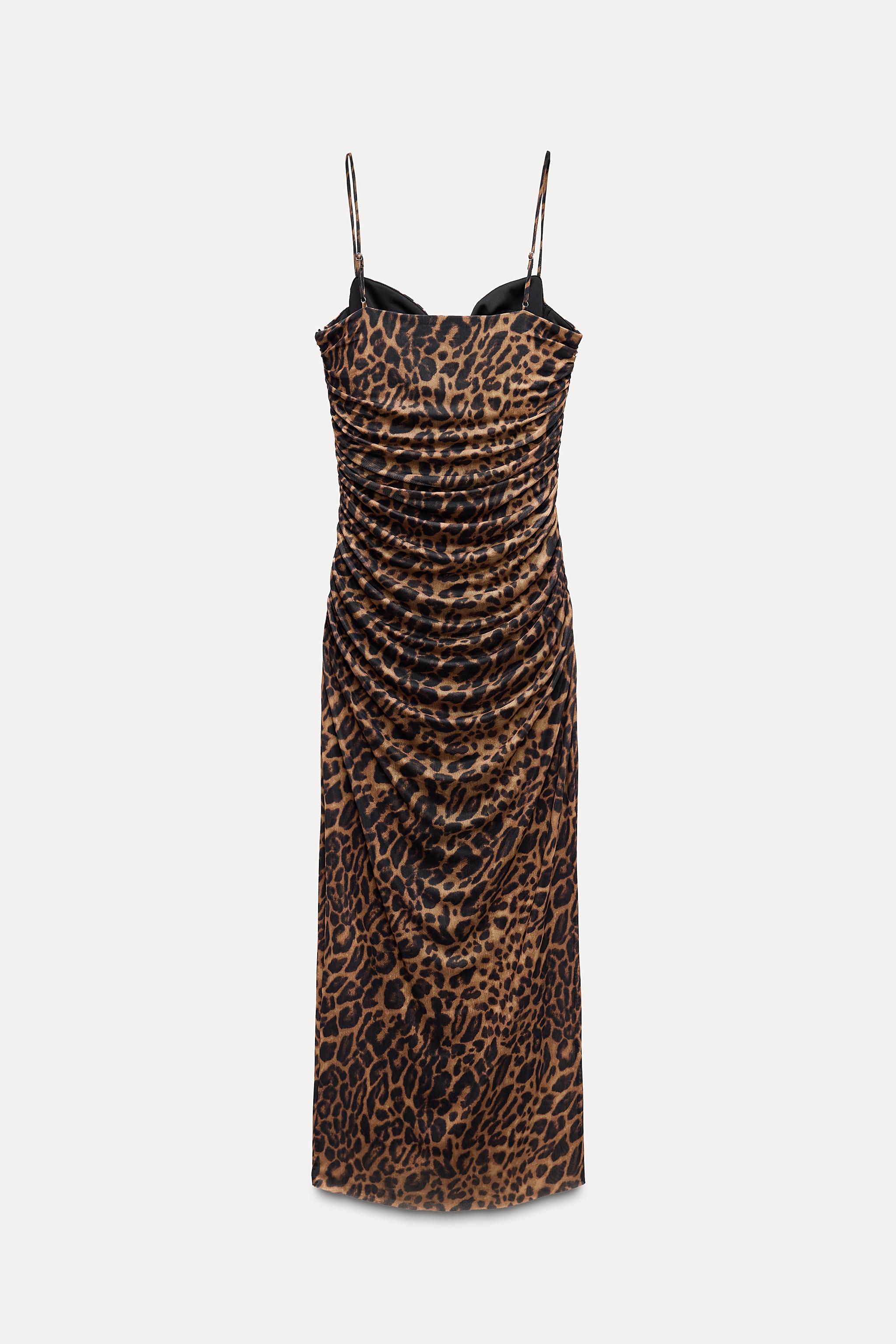 ZARA PRINTED popular TULLE MIDI DRESS