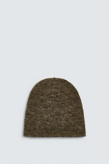 Zara LIMITED EDITION TEXTURED BEANIE - Brown