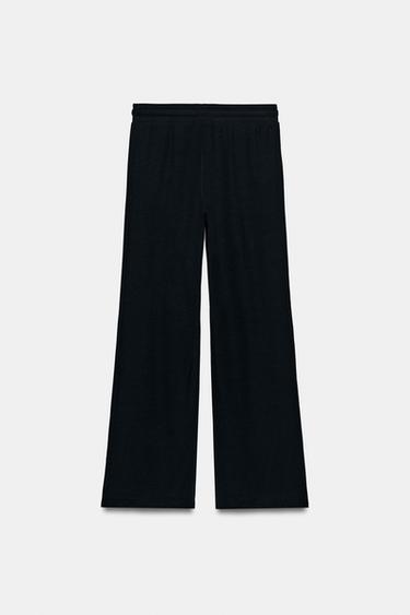 PANTALON DROIT CÔTELÉ - Noir de Zara - Image 4