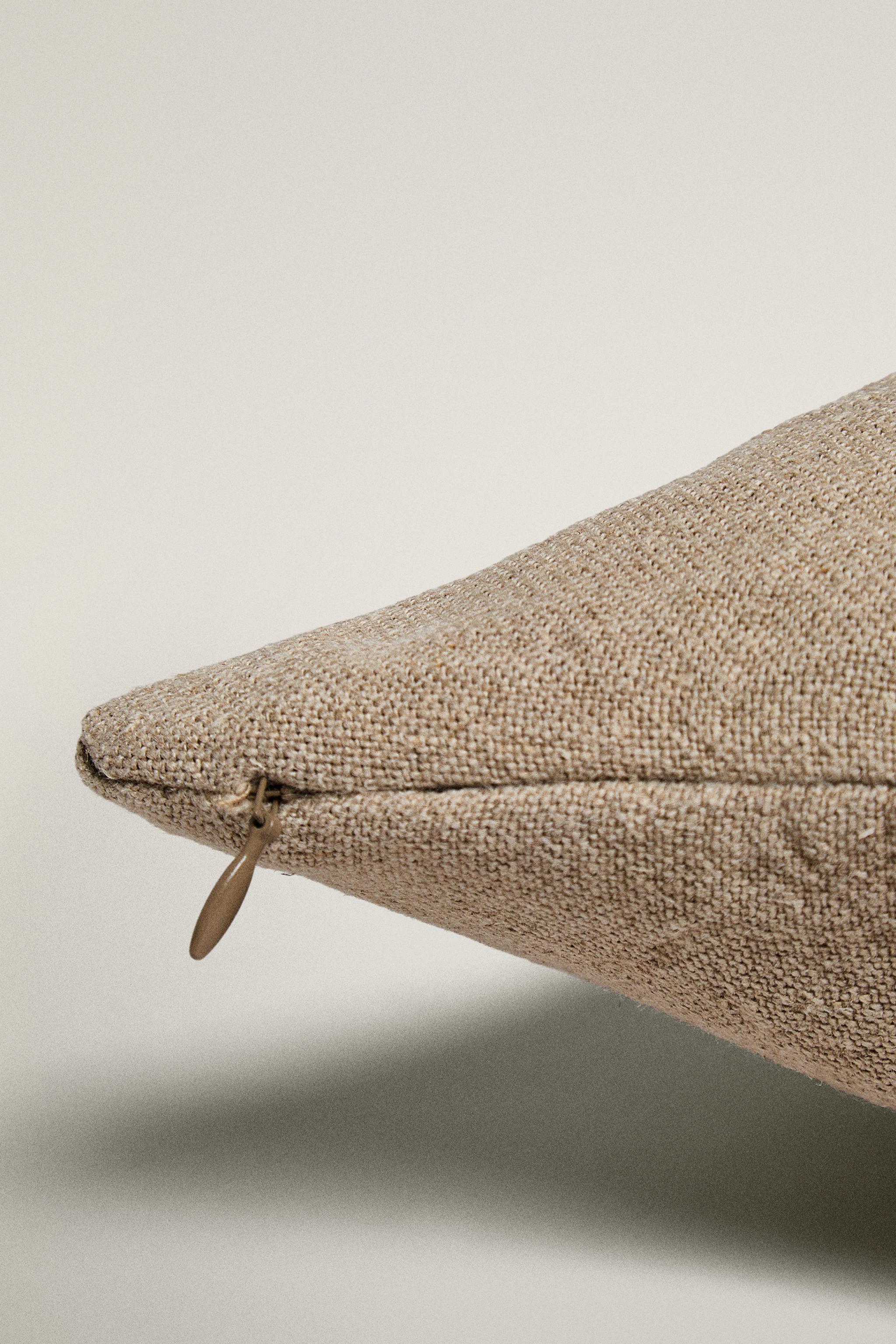 PLAIN FADED LINEN BEDSPREAD CUSHION COVER