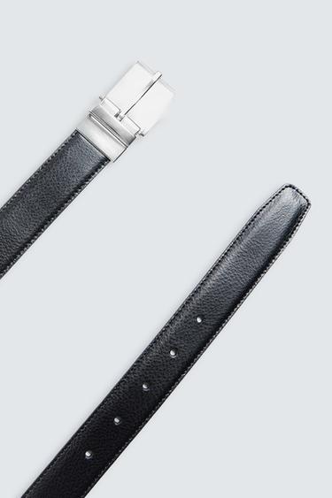 REVERSIBLE LEATHER BELT - Black by Zara - Image 2