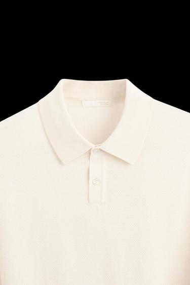 POLOSHIRT MIT PIKÉE-STRUKTURMUSTER - Cremefarben von Zara