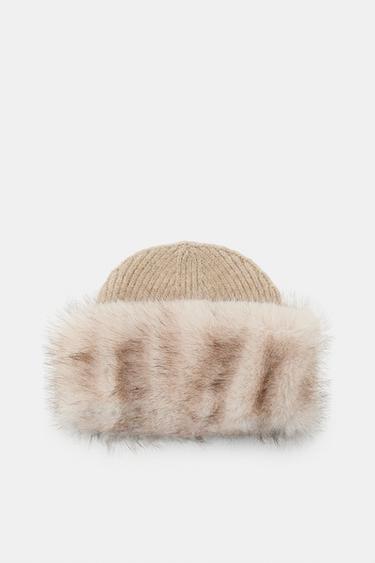 CASQUET BEANIE DE PUNT AMB EFECTE PÈL - Sorra de Zara