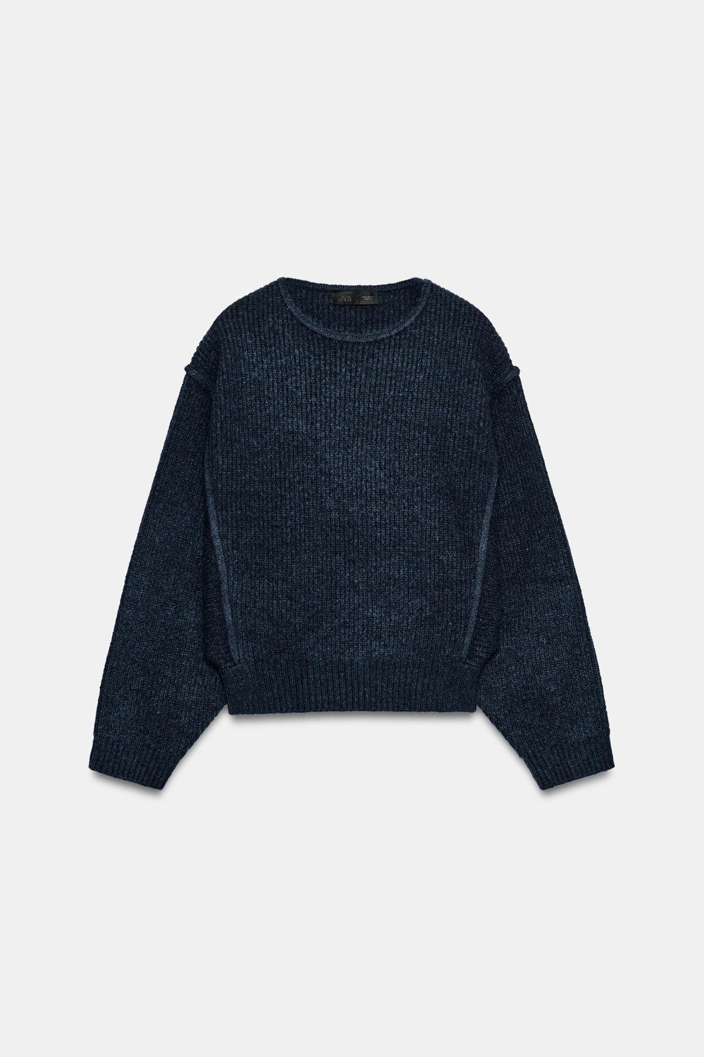 Женский свитер Zara Drop Armhole Knit, цвет: Синий / Индиго — фото 5