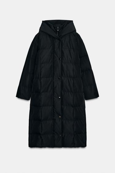 DOUDOUNE LONGUE À CAPUCHE DÉPERLANTE COUPE-VENT - Noir de Zara - Image 9