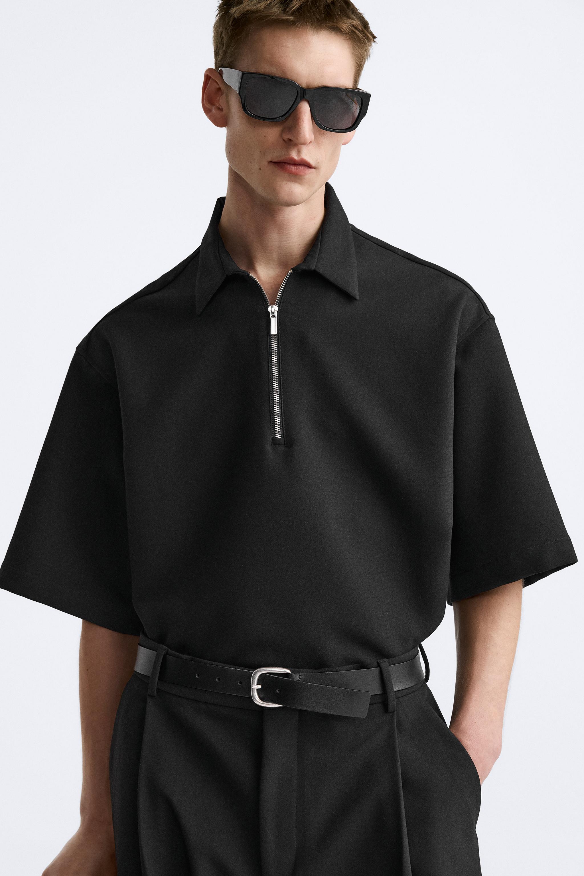 Chemise noire homme online zara