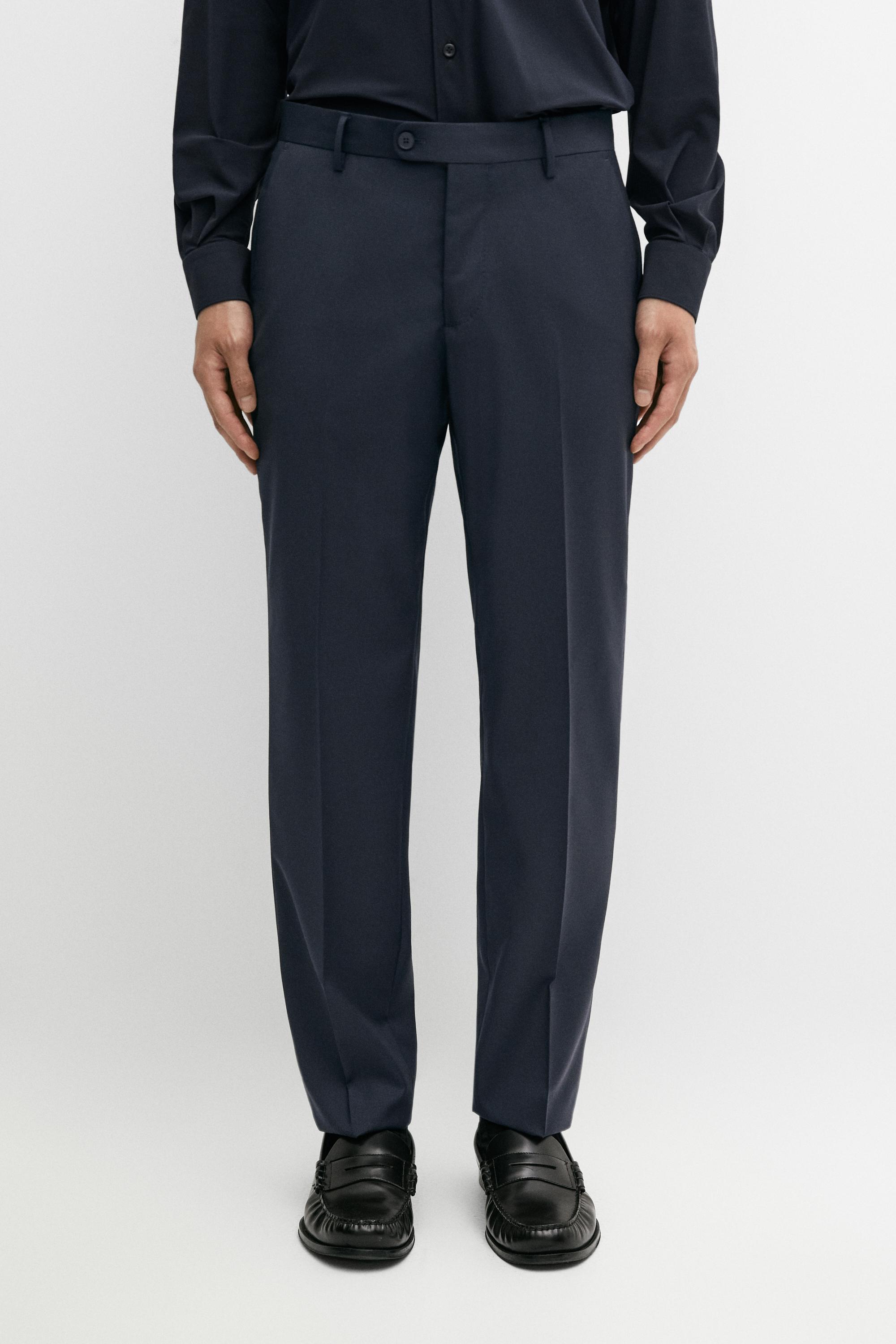 Cold wool suit trousers — Navy blue
