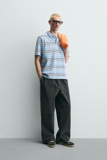 BOXY FIT STRIPED POLO SHIRT - Blue/White by Zara