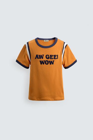 МАИЦА СО РИПС, КОНТРАСТЕН ТЕКСТ HARRY LAMBERT FOR ZARA X DISNEY - Портокалова од Zara