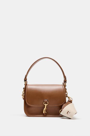 CROSSBODY BAG WITH CLASP DETAIL - Dark tan by Zara