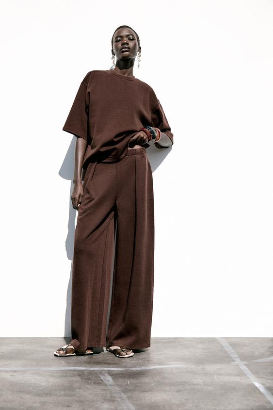 WASHED EFFECT INTERLOCK PANTS