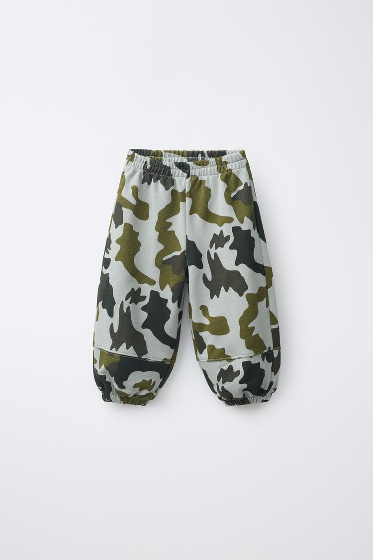 PRINTED JOGGER PANTS — Khaki