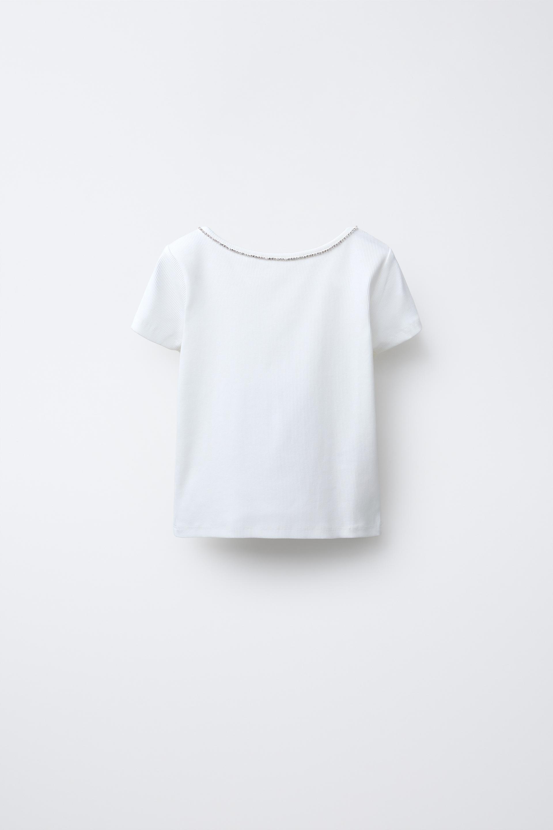 Ribbed T-Shirt With Jewels