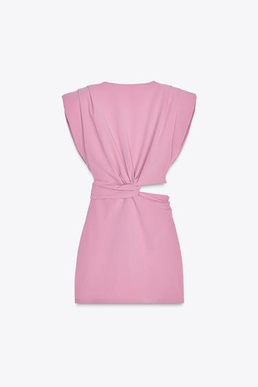 CUT-OUT DRESS WITH SHOULDER PADS - Pink by Zara - Image 5