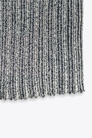 STRIPED KNIT CROP TOP - Ecru / Navy by Zara - Image 5