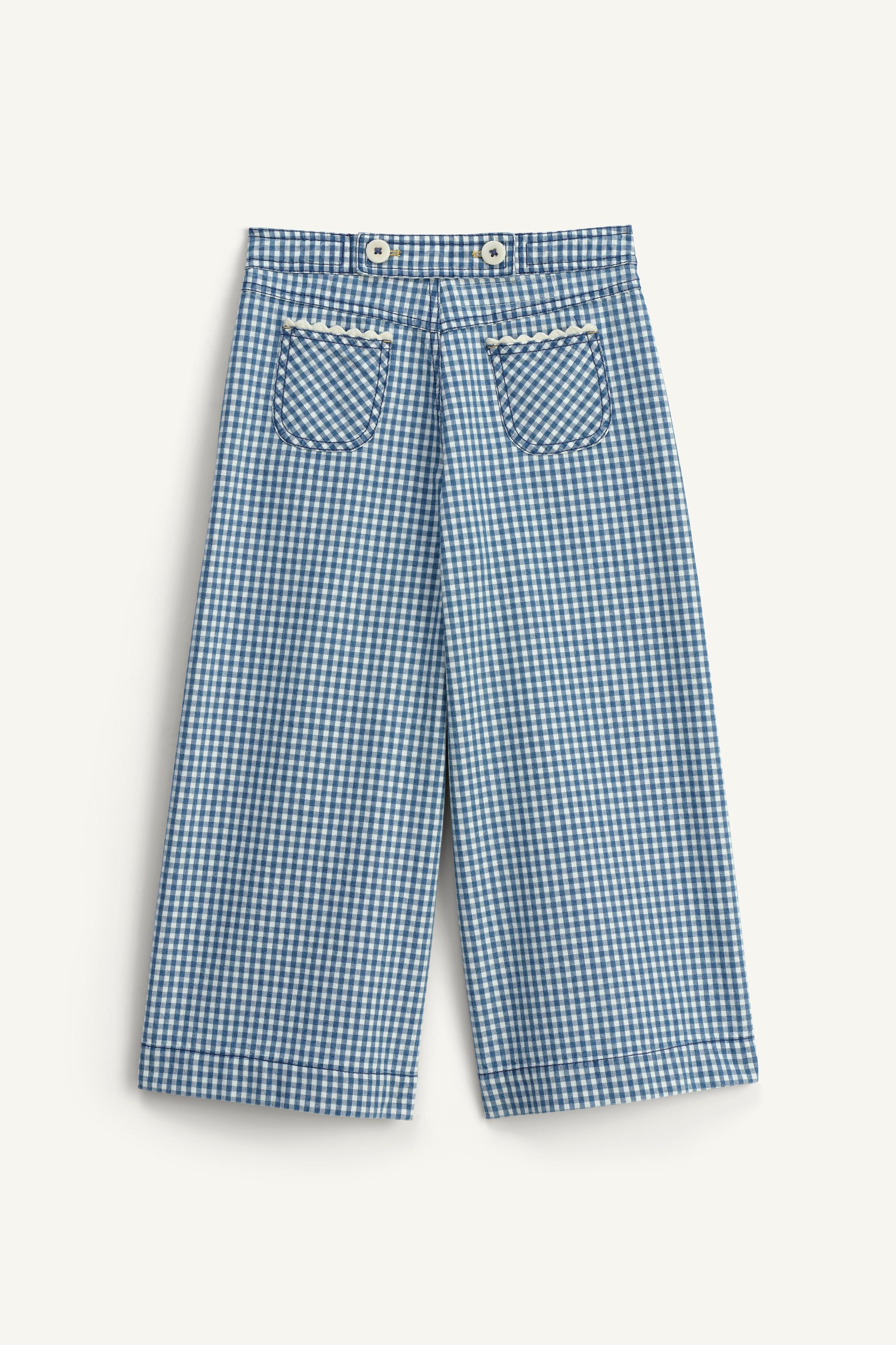 LIMITED EDITION GINGHAM PANTS - Blue / White | ZARA United