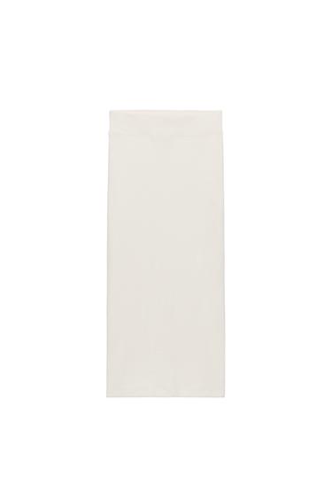RIBBED STRAIGHT SKIRT - Ecru by Zara