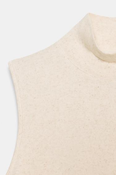 HIGH NECK T-SHIRT - Ecru by Zara - Image 6